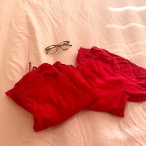 Red dickies scrub set